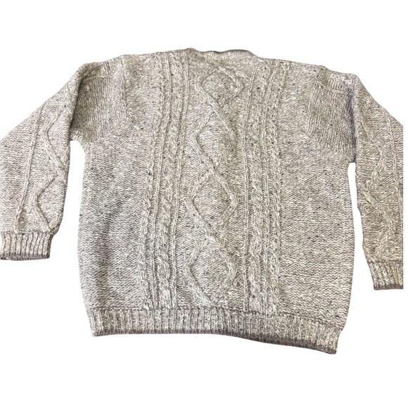 Woolrich Womens XL Gray Cable Knit Cardigan Sweater Rugged Outdoorwear - Picture 2 of 15